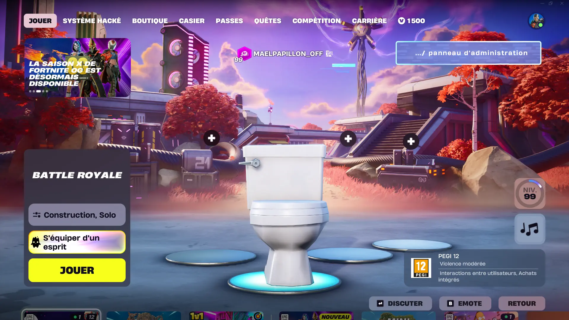 Toilettes dans le lobby — code BRB