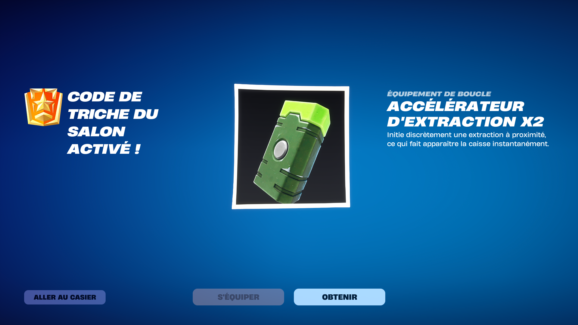 Accélérateur d'extraction x2 — code ChatWhereDoYouFindTheKey